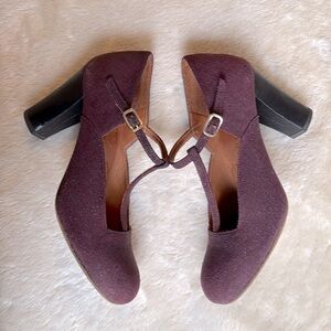 Chie Mihara Mary Jane T Strap Pump Heels in Burgundy size 7